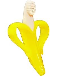 Baby Banana Infant Training Toothbrush and Teether, Yellow