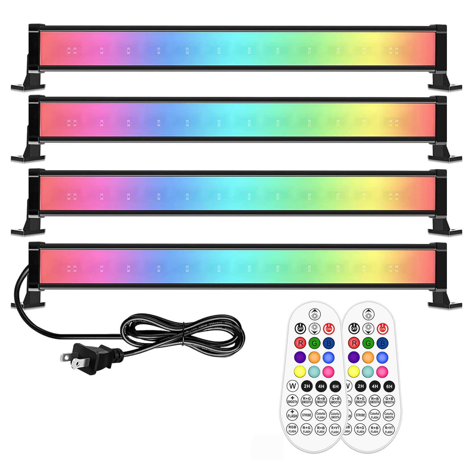 Photo 1 of MEIKEE 25W RGB Wall Wash Lights, RGBW Color Changing Washer Strip Lights Outdoor, IP66 Waterproof LED Stage Light Bar for Christmas Halloween Party Landscape (4 Pack)