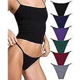 LEVAO Cotton Underwear for Women-Plus Size String Bikini Panties-Low Waist Cheeky Underwear-High Cut Stretch Ladies Briefs