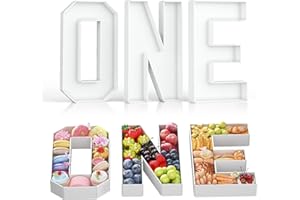 HILAVO Charcuterie Letters ONE, 3PCS 13.7" Fillable ONE Shaped Charcuterie Board Letters Paper Mache Cardboard Letters Trays for 1st Birthday Party Anniversary Baby Shower Decorations