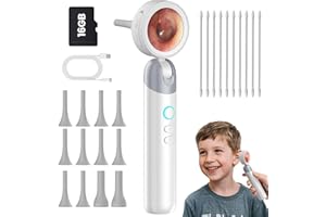 RapterX Digital Otoscope Camera with Light – HD Screen 90° Foldable Support Photo Video and PC View, Ear Infection Detector, Pocket Ear Scope with Earwax Removal Tool for Family Adults, Kids and Pets