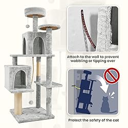 TSCOMON 58.5inch Large Cat Tree Tower Condo for