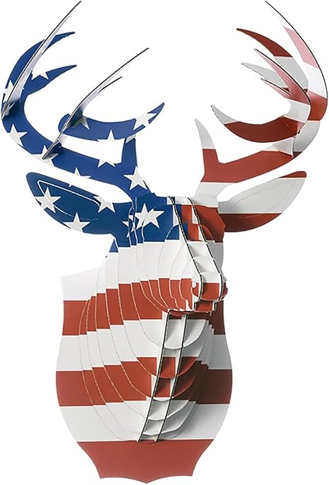 Cartón Safari Animal Cabeza Busto Buck Jr. Art Print Nosotros Bandera