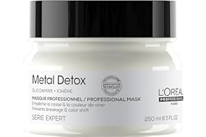 L'OREAL PARIS L’Oreal Professionnel Metal Detox Hair Mask - Sulfate-Free Deep Conditioner & Treatment For Dry or Damaged & All Hair Types, Prolongs Hair Color, Prevents Damage & Adds Softness