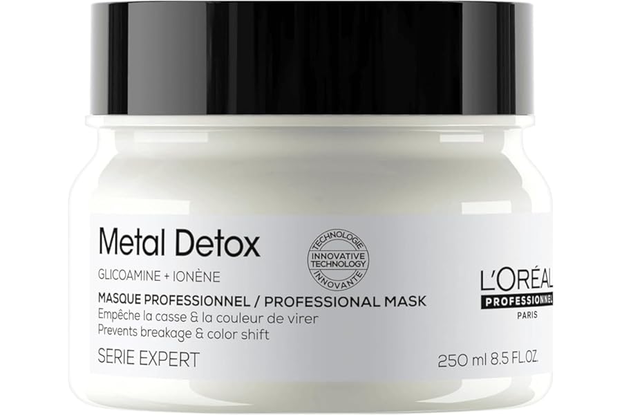 L’Oreal Professionnel Metal Detox Hair Mask – Sulfate-Free Deep Conditioner & Treatment For Dry or Damaged & All Hair Types, Prolongs Hair Color, Prevents Damage & Adds Softness