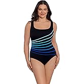 Great Lengths Womens 8 Overlay Fank Tank One Piece Swimsuit