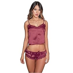 Besame Babydoll Women Sexy Lingerie Shiny Satin