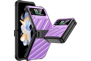 Vizvera for Samsung Galaxy Z Flip 4 Case with Hinge Protection, Flip z 4 Case Full Body- Silicone All-Inclusive Shockproof Case for Samsung Galaxy z flip 4 (2022)-Armor Purple