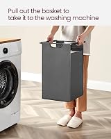 VASAGLE 2-Compartment Laundry Hamper with Shelf 92 L Slate Grey Rustic Brown view 8