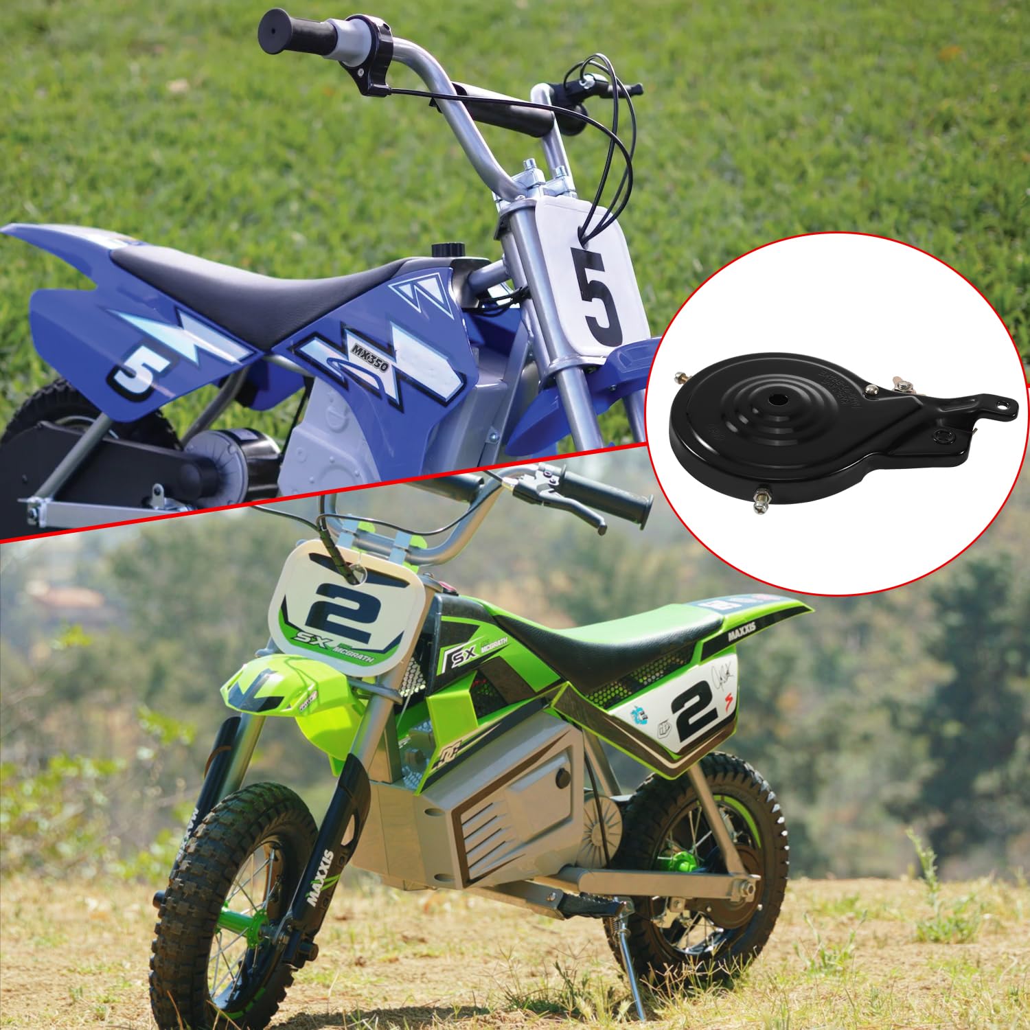 KAMIER 90mm Rear Band Drum Brake Assembly Replacement for Razor MX350 MX400 ZR350 SX350 Dirt Bike Pocket Mod Electric Scooter Rambler 12 Mini Bike Kids Pocket Rocket E-Bike E-Scooter Hevay Duty Parts