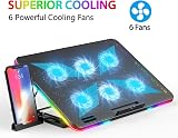 LIANGSTAR Laptop Cooling Pad 6 Fans 10 RGB Modes 7 Height Adjustable 11.3-17 in view 3
