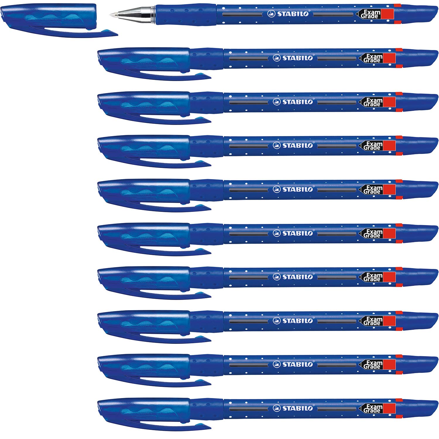 STABILO Exam Grade - Ballpoint Pen - Pack of 10 - Blue