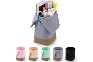 CICIMELON Foldable Standing Pencil Pen Case with Compartments Large Capacity Pencil Pouch Bag School Aesthetic Supplies for Girls Boys Adults Gray