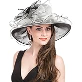 SAFERIN Women's Organza Church Fascinator Bridal Tea Party Wedding Hat