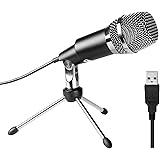 USB Microphone,Fifine Plug &Play Home Studio USB Condenser Microphone for Skype, Recordings for YouTube, Google Voice Search,