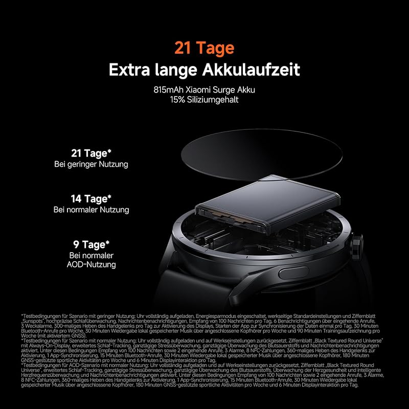 Watch S5 46mm, Smartwatch, 21 Tage Akku, GPS, Schwarz