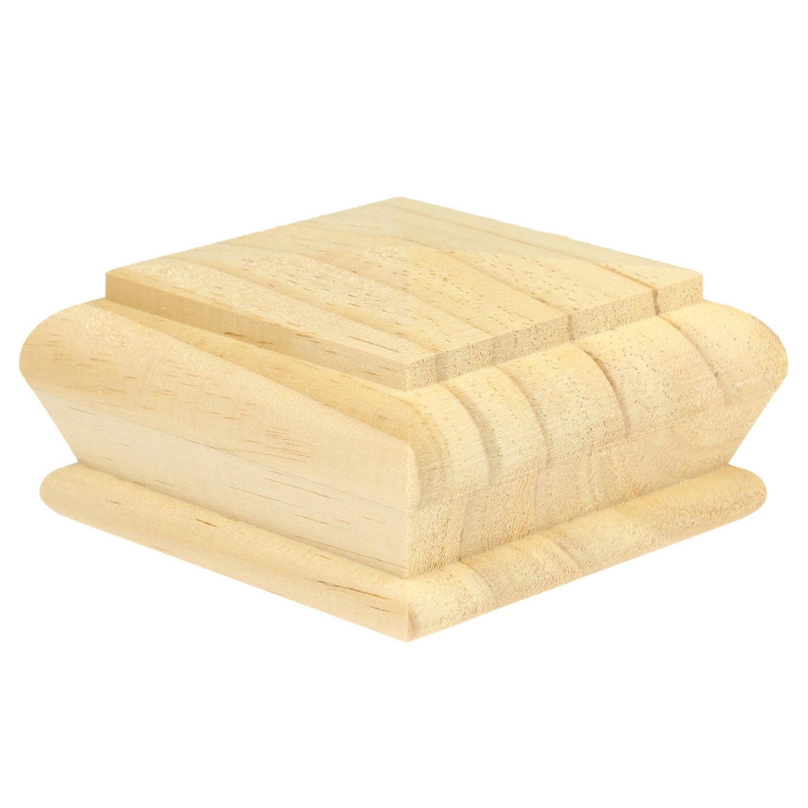 Jackson Woodturners Pine Pyramid Cap – 90mm Newel Post Cap Recessed for Staircase Posts – Unfinished Pine Stair Part 120mm x 120mm x 53mm