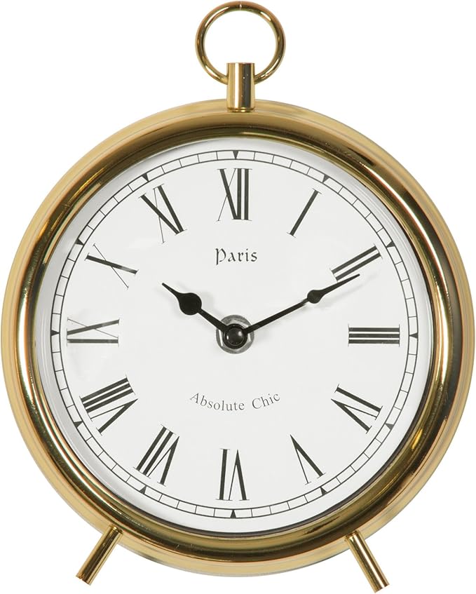 Hometime Small Round Gold Metal Mantel Clock Amazon.co.uk Kitchen & Home
