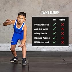 Elite Sports Kids Wrestling Youth Singlet, Standard
