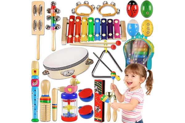 Percussão Instrumentos Musical Set de Madeira Montessori Brinquedos Educativo Infantil Com Bolsa