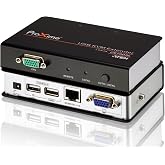 ATEN CE700A Console Extender USB VGA KVM Extender CAT5 up to 500ft - Built in ESD - Includes 2X Power Adapters for Local and Remote Unit, KVM Cables and Rack Mount kit
