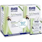 Dr. Fischer Eyelid Wipes - Hypoallergenic Preservative-Free Eye Cleansing Wipes for Sensitive Eyelids (Twin Pack).