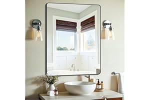 DESBING Black Bathroom Mirror, 30" x 40" Wall Mirror with Metal Frame, Decorative Rectangular Vanity Mirror for Bedroom Bathroom Living Room Entryway (Horizontal/Vertical)