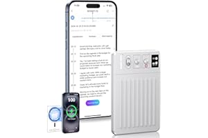 CLICOBYTE AI Voice Recorder, Voice Recorder with APP Control, No Fee for Transcribe & Summarize Empowered by ChatGPT, Support 107 Languages, 64GB Memory, Audio Recorder for Meetings, Lectures, Calls, Silver