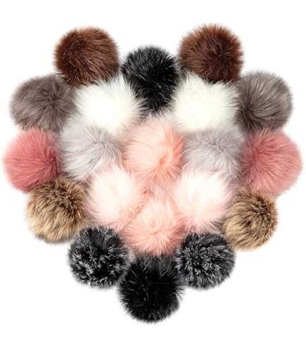 Amazon.com: 6 Inch XLarge Faux Fur Snap Pompoms Ball Mixed Color