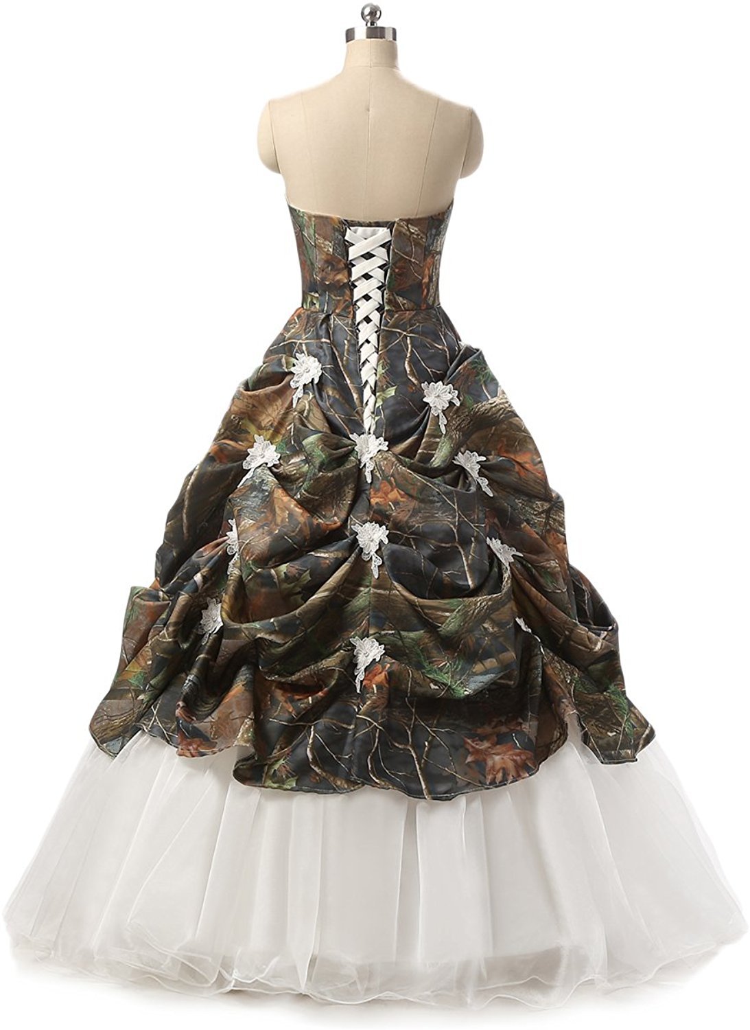 Jingliz Women's Camo Printed Wedding Bridal Dresses Tulle Prom