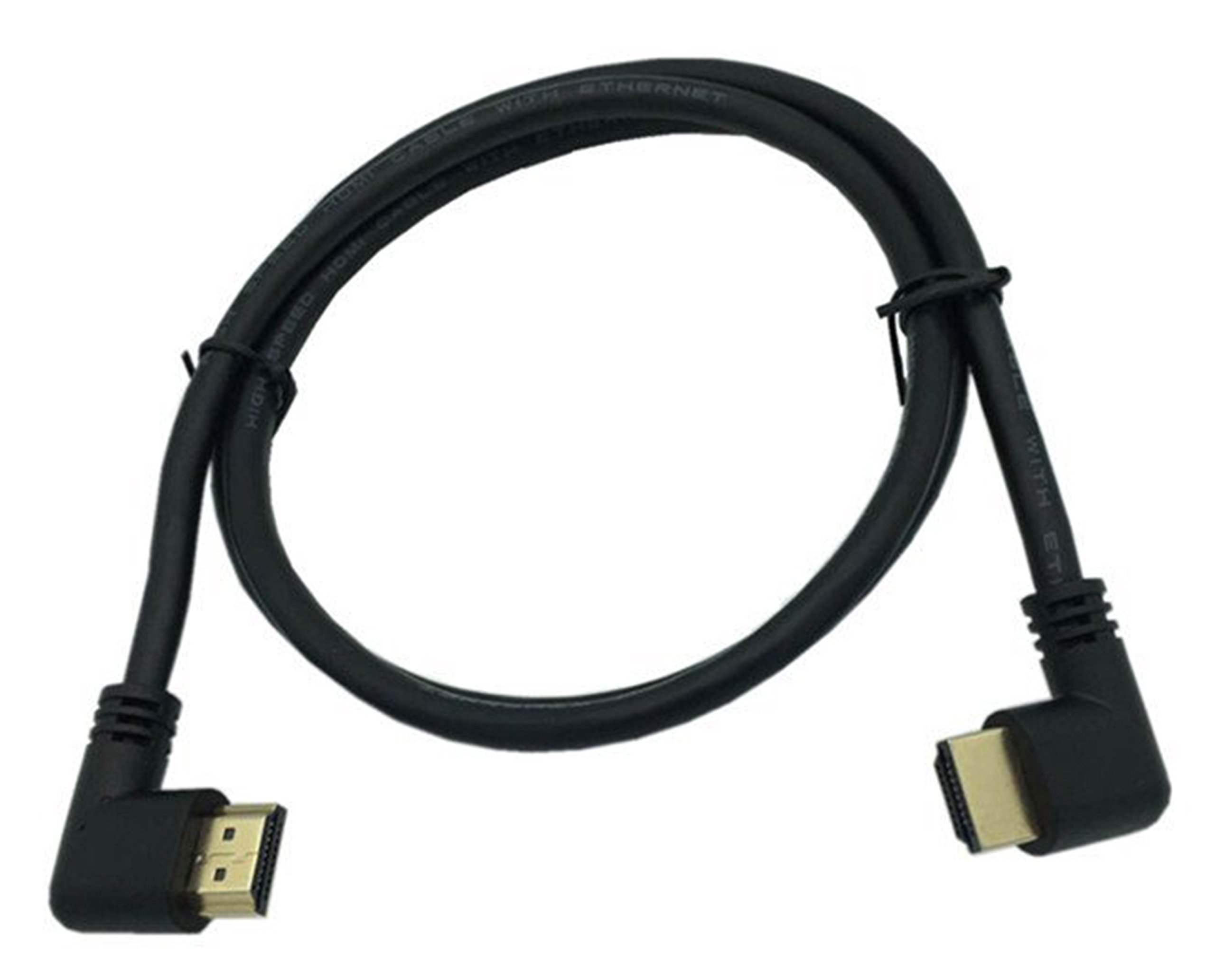 zdyCGTime 3.3 Feet HDMI Right to Right Angle 90 Degree Vertical Right Cable -Supports 4K@60Hz, High Speed, HDMI 2.0 Ready - UHD, Ethernet & Audio Return - Video 4K 2160p, HD 1080p, 3D .(Male-Male)