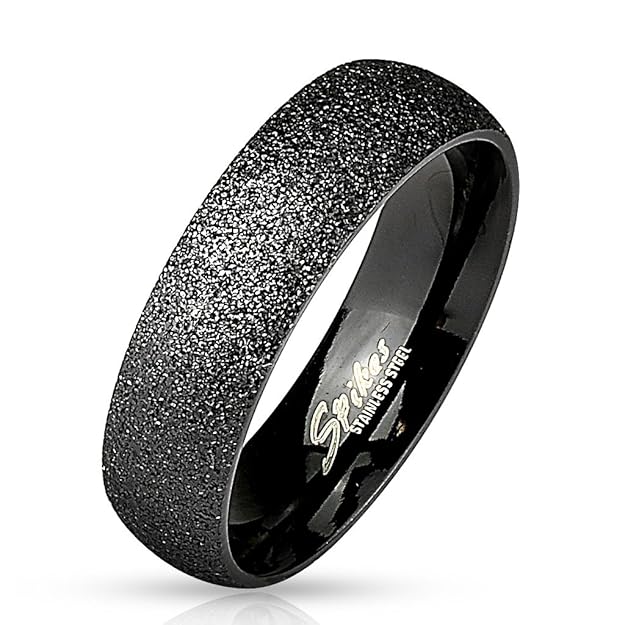 beyoutifulthings funkelnder sandgebürstet Band-Ring Chirurgenstahl 316L Verlobungs-Ring Partner-Ring Trau-Ring 47(15)-69(22)