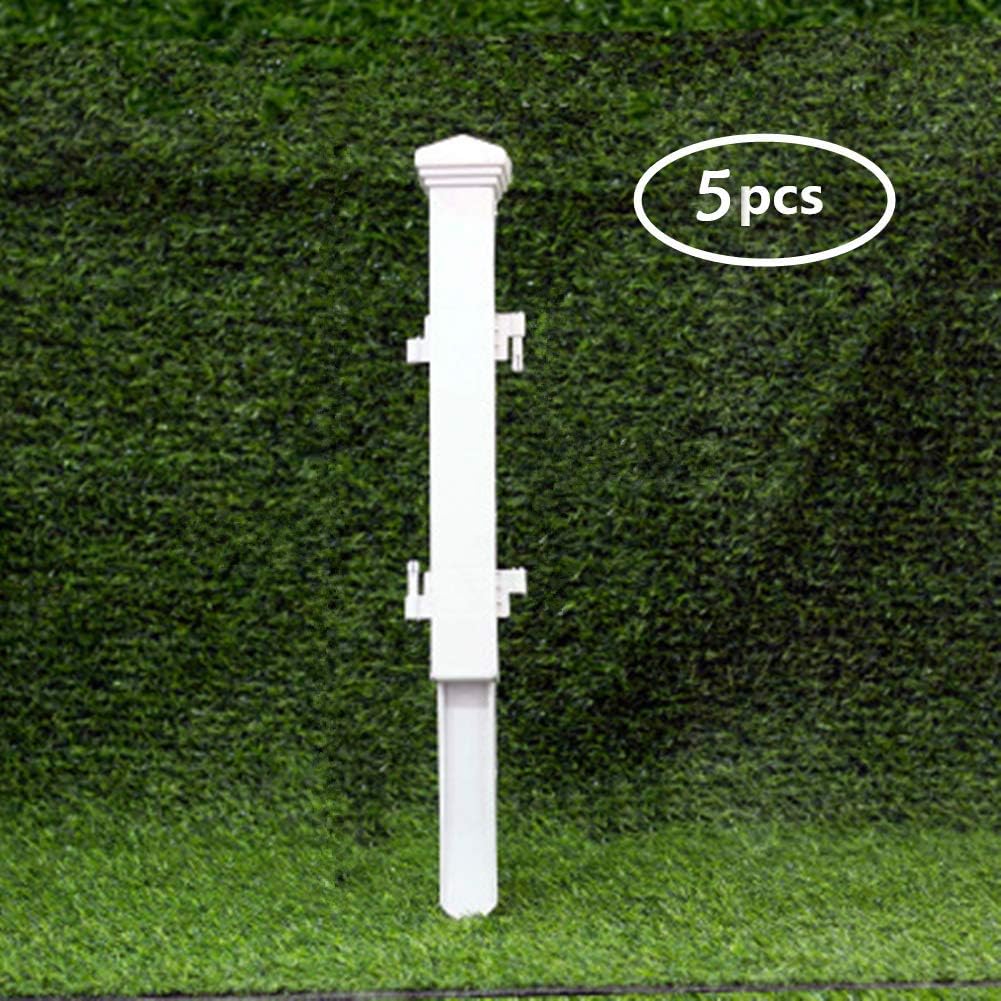 CHICIEVE 5 pcs White Plastic Fence Accessories Posts Fence Accessories (Do not Contain Fence)