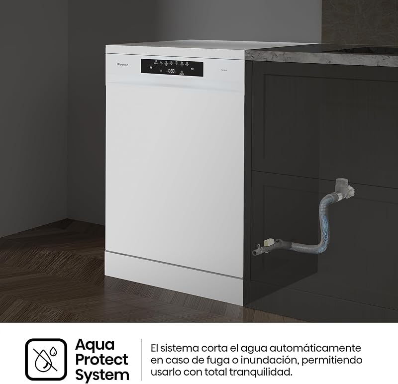 HS643B90W - Lavavajillas Clase B, 15 Servicios, Fondo 60cm, Secado Extra, Programa Automático, Tercera Bandeja, Programa Corto 1 hora, 15 Servicios, Aqua Protect System, Control Táctil, Blanco