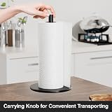 niffgaff Classic Fashion Black Paper Towel Holder Stainless Steel Countertop view 4