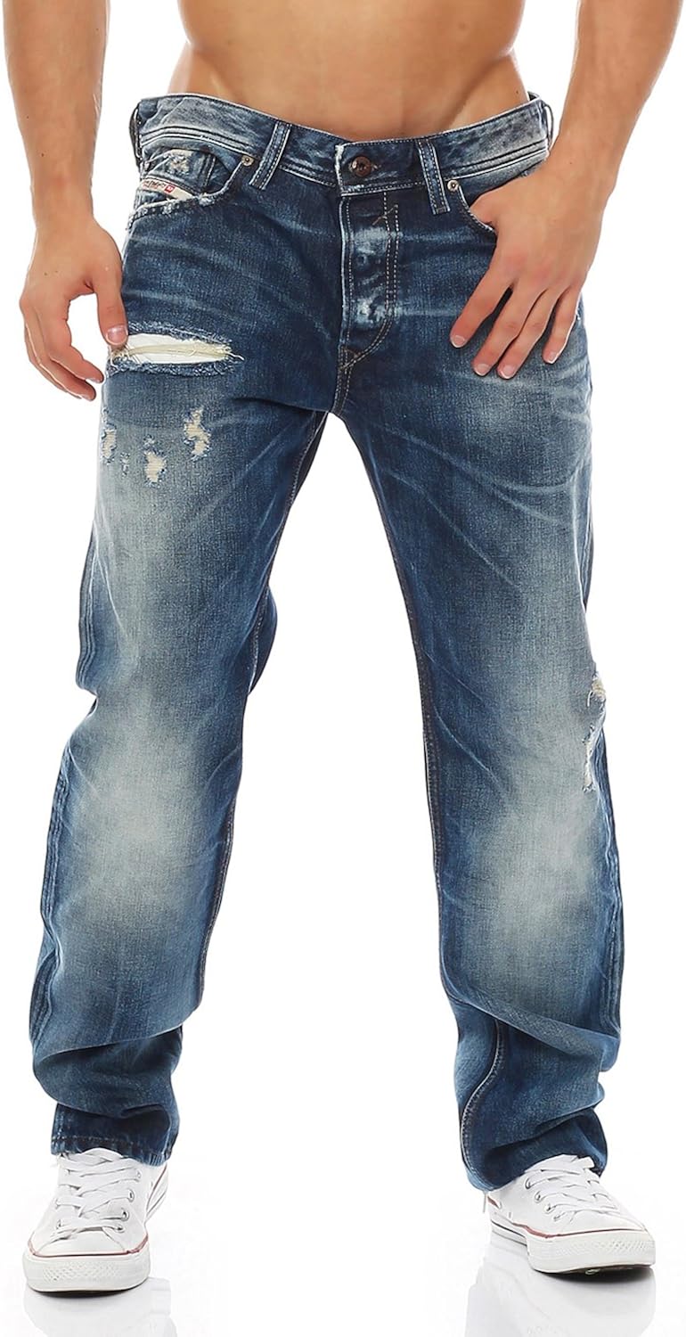 Diesel Men's Waykee Regular Straight Leg Jean 0833z at Amazon Menâs Clothing store