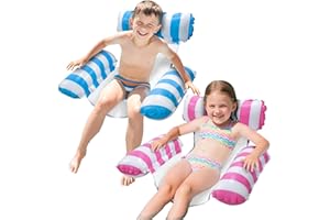 Pool Floats Kids, Meegoo Pool Lounge Chairs 3 Tubes Floaties Water Hammock Inflatable Pool Toys for Kids Ages 8-12 for Summer Party Beach Vacation Essentials