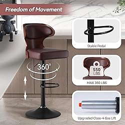 Nalupatio Bar Stools Set of 2 Seat Adjustable