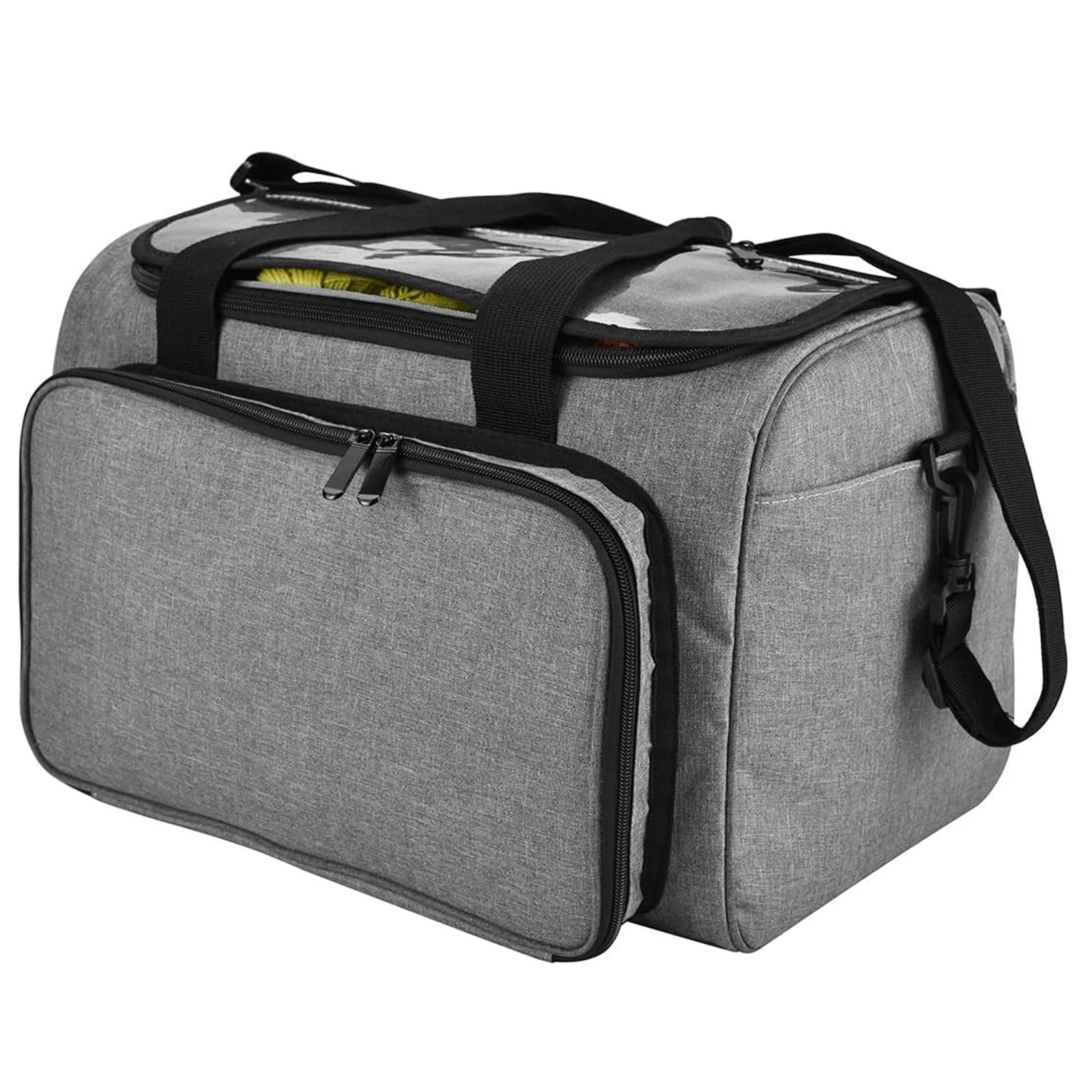 Reessy Knitting Bag, Large Crochet Bag and Yarn Storage Bag with Pockets and Compartments, Portable Crochet Tote Bag for Crochet Hooks, Knitting Needles and Crochet Accessories Storage