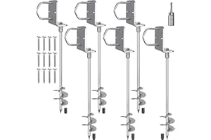 Insaga Multi-Purpose Trampoline Stakes Anchors, 3'' Wider Spiral Ground Anchors Screw in, Fully Welded Mobile Home Anchors for Shed, Swing Sets, Carports and More,18''/24''/30'' Set of 2,4,6