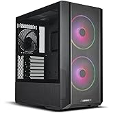 LIAN LI LANCOOL 216 RGB Black ATX Mid-Tower Case, 2x160mm ARGB Fans | Airflow mesh case includes two 160mm ARGB front fans and one 140mm rear fan, with 392mm GPU and 360mm radiator support.