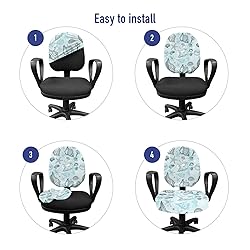Lunarable Pale Blue Office Chair Slipcover, Grunge