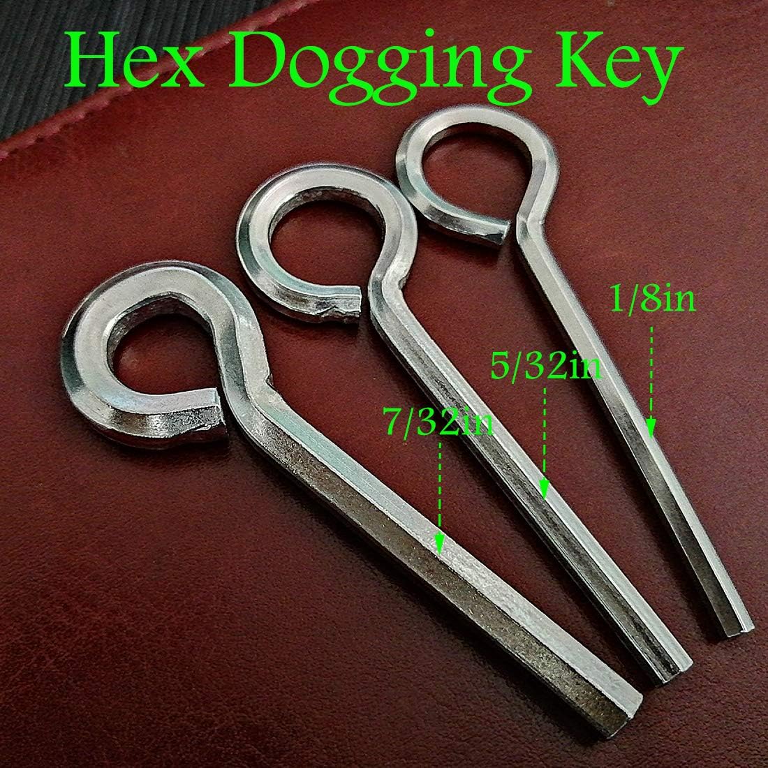 QOFOWIN 1/8” Standard Hex Dogging Key with Full Loop 10 Packs Solid