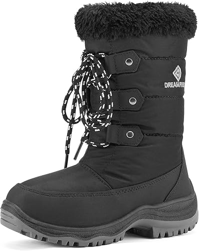 black knee high snow boots