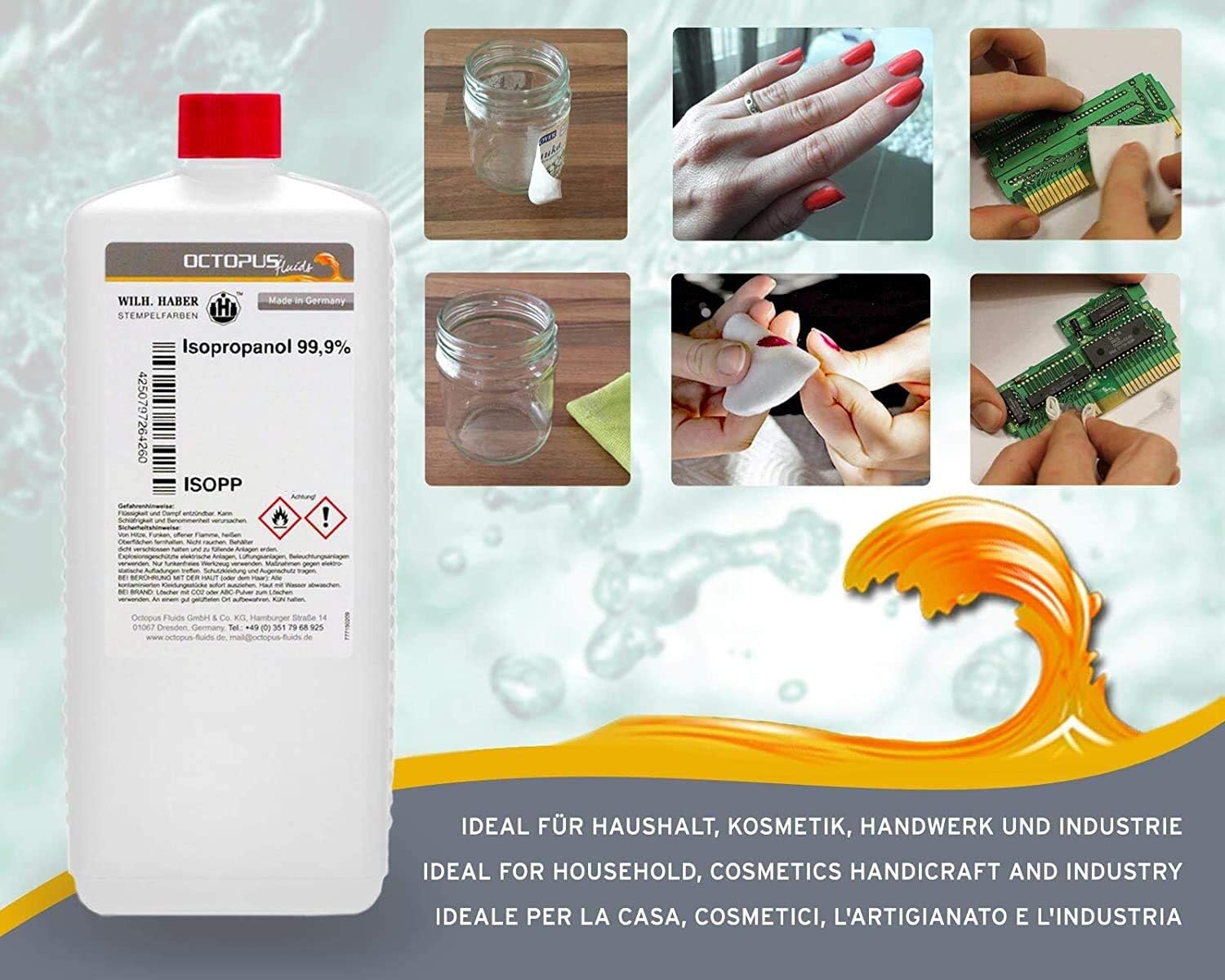 Isopropanol 99.9% 1L cleaner alcohol - isopropyl alcohol 2-propanol IPA, the all-round cleaning agent for degreasing - Image 4
