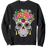 Dia De Los Muertos Day Of The Dead Sugar Skull Halloween Sweatshirt