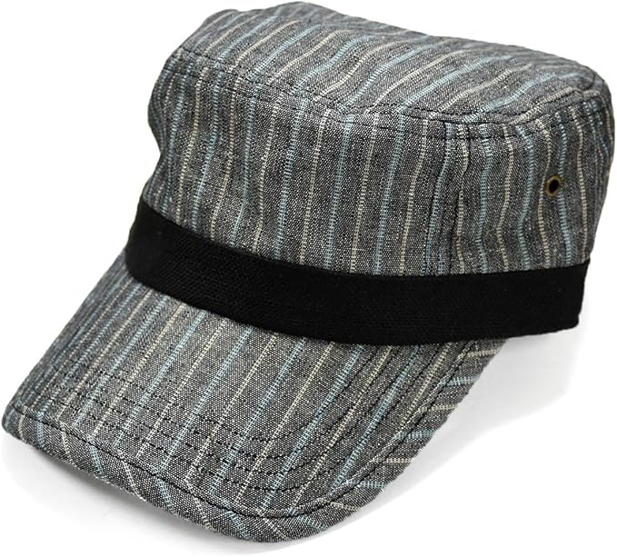 Amazon ランスコ 帽子 キャップ メンズ ブランド ワークキャップ 男女兼用 コットン ワーク Cap フリーサイズ カジュアル アジャスター付 ッシュ 無地 ストライプ デザイン ブラック キャップ 通販