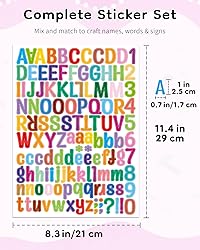Uniclife 10 Sheets Letter Stickers, 1260 Pcs