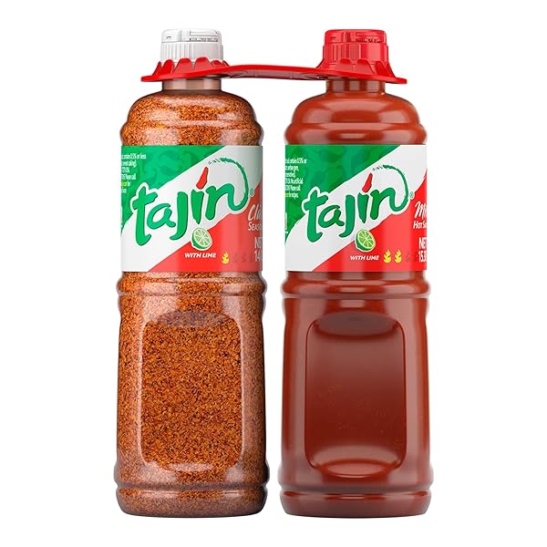 TAJIN CLÁSICO SEASONING 14OZ AND TAJÍN CHILE LIME SAUCE 15.38OZ BUNDLE (PACK OF 2)