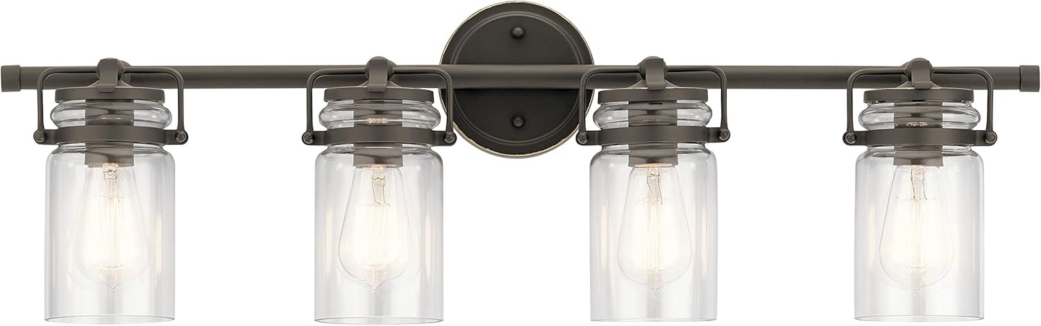 Kichler 45690NI Brinley Vanity, 4-Light 300 Total Watts, Brushed Nickel - - 